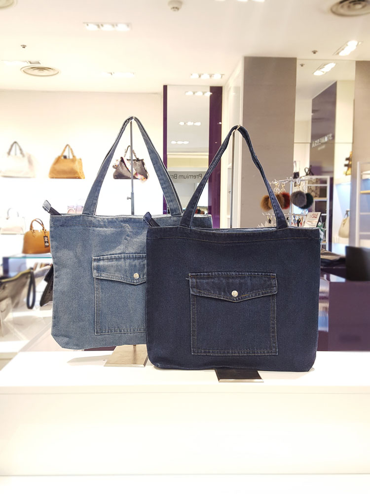 TOTE ECO SHOPPING TRAVEL Denim Eco Bag Shoulder Ba