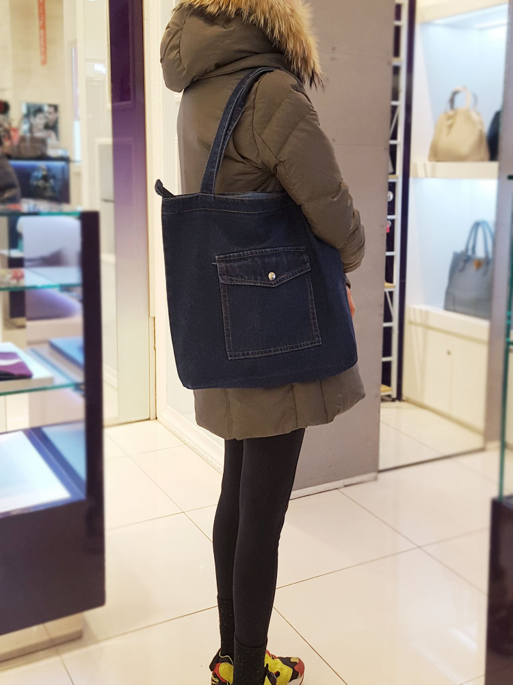 TOTE ECO SHOPPING TRAVEL Denim Eco Bag Shoulder Ba