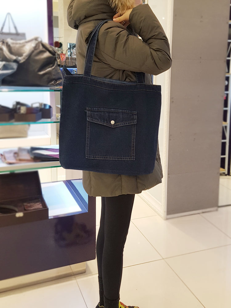 TOTE ECO SHOPPING TRAVEL Denim Eco Bag Shoulder Ba